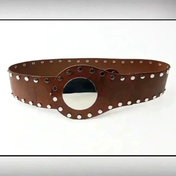 Zara leather studded sash belt
